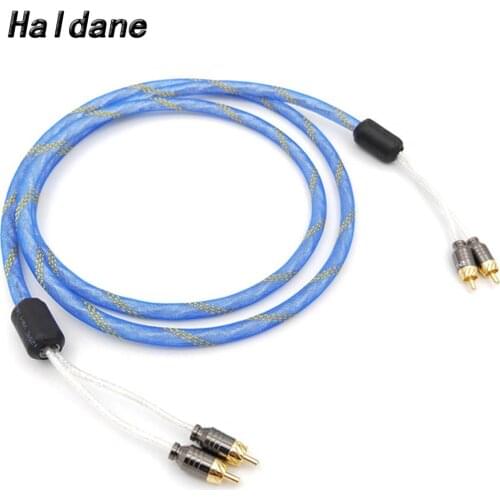 Haldane HiFi Liton Silver-plated Dual-Filter Audio/Video Signal Line RCA Cable with Gold plated plug for Amplifier CD player