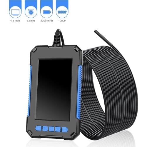 P40 Industrial Endoscope 1080P HD 4.3inch LCD Screen 2600mAh Rechargeable Battery Borescope, IP67 Waterproof Inspection Camera