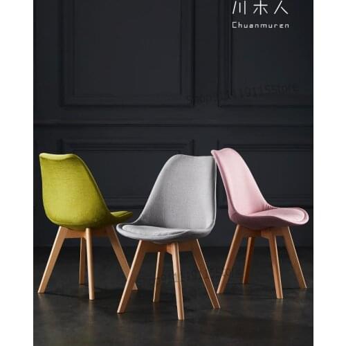 Simple Leisure Chair Solid Wood Dining Chair Nordic Modern Family Bedroom Writing Chair Net Red Makeup Armchair