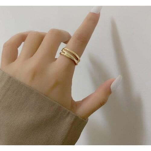 Simple Fashion Multi Layers Wedding Ring New Metal Open Ring Wholesale