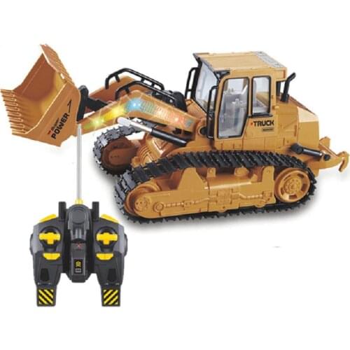 RC Truck 6CH Bulldozer Caterpillar Tractor Remote Control Simulation Construction Vehicle Electronic Toys Game Hobby Model