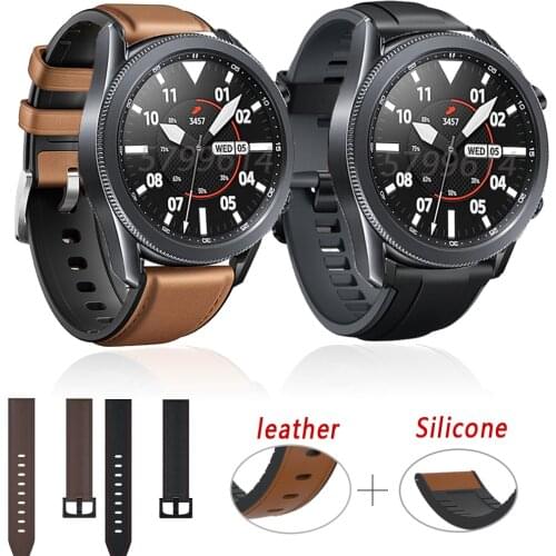 New For Samsung Galaxy Watch 3 Genuine Leather Silicone Strap Bracelet Watchbands For Samsung Galaxy Watch 3 41 45mm Watch Band