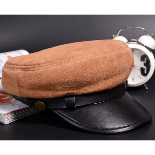 RY0104 BRAND NEW Unisex Black/Brown Genuine Leather Baseball Caps For Man Woman Students Navy Army Flat Fitted Drake Hats Gorras