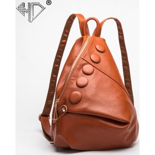 Huada Brand Womens Backpack New Top Cowhide Litchi Pattern Backpack Fashion College Backpack