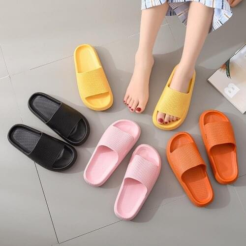 Women Thick Platform Slippers Summer Beach Eva Soft Sole Slide Sandals Leisure Men Ladies Indoor Home Bathroom Anti-slip Shoes
