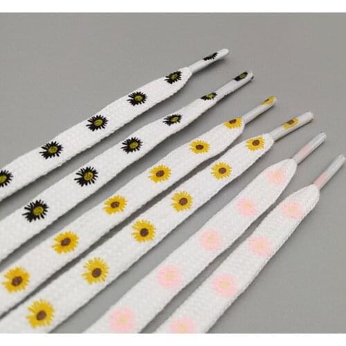 Little Daisies Shoelaces Cartoon Printing Fashion Unisex Flat Shoe Laces High-top Canvas Sneakers Shoelace Sports Shoelaces