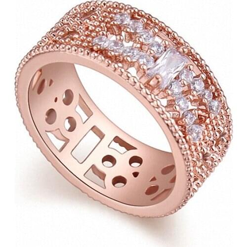TRACYSWING 2 colors Real Brand AAA Zirconia Micro Inlays Simple Vintagle Fashion Ring for women New Sale Hot Th-117593