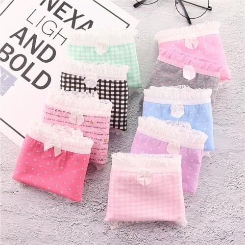 5-Pack Teenage Lace Pants Underpants Floral Young Girl Briefs Candy Colors for Girls Short Panties Kids Underwear 9-20Y