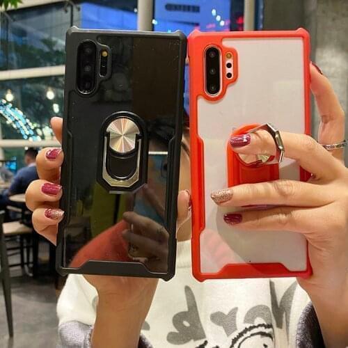 Stents Ultra Thin Armored Anti Shock Clear Phone Back Cover For Samsung note 20 10 9 8 20ultra s20fe s 20plus hybrid PC TPU Case