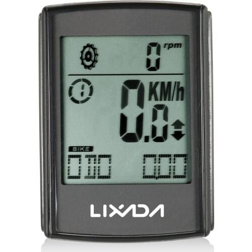 Lixada Wireless Bike Cycling Computer Bicycle Speedometer 2-in-1 Waterproof Stopwatch Cadence LCD Backlight Bicycle Accessories