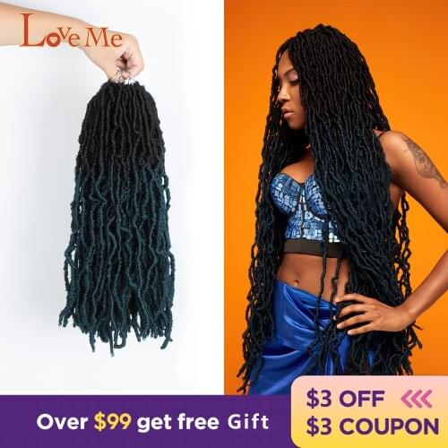 LOVE ME 18 Inch 85 Gram ombre curly crochet hair synthetic goddess faux locs Afro Curly Ombre Braiding Hair Extensions