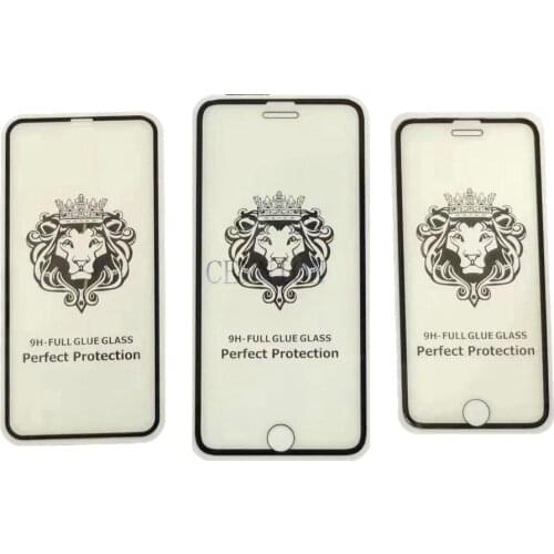 Lion Head Full Cover Glue Tempered Glass Screen Protector for iPhone12 mini 5.4" pro 6.1" pro max 6.7" inch XR X Xs 8 7 100pcs