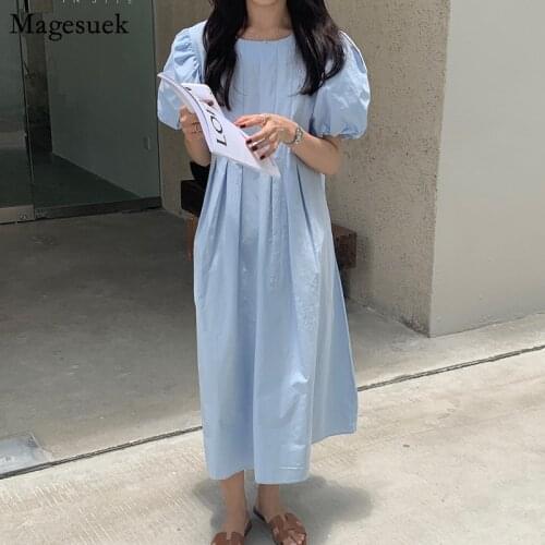 2021 New loose Summer Dresses Korean Candy Color Loose Maxi Party Dress Vintage Elegant Women Long Dress Female Vestidos 15093