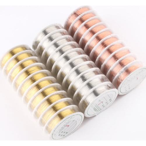 1Roll/lot Colorfast Silver Color Copper Wire For Bracelet Necklace Jewelry DIY Accessories 0.3/0.4/0.5/0.6mm Craft Beading Wire