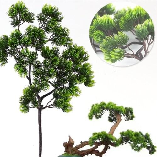 1 Piece 42CM Pine Branch Plastic Artificial Green Plants Fake Pine Branches For Home Office Deor Decorative Plant