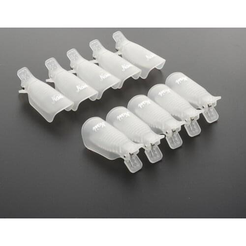 Hot Sale 10Pcs Plastic Acrylic Nail Art Easy Handle Soak Off Clip UV Gel Polish Remover Wrap Tool for Fashionable Woman