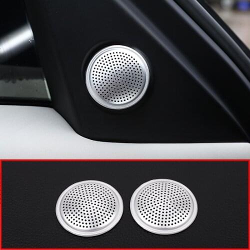 Aluminum Alloy Audio Speaker Cover Trim for Land Rover Discovery 5 LR5 2017-2020 Silver Car Interior Accessories 2 pcs/set