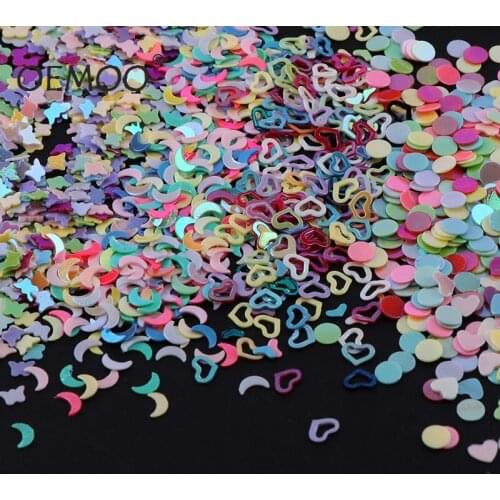 30g 2.5-3mm Moon Star Heart Wedding Party Confetti Nail Sequins Flakes Art Glitter Decorations Table Decoration Party