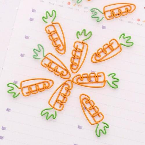 50pcs/lot Kawaii Carrot style Clips Metal Material Memo Clip for book School Party Supplies Gift for Kids