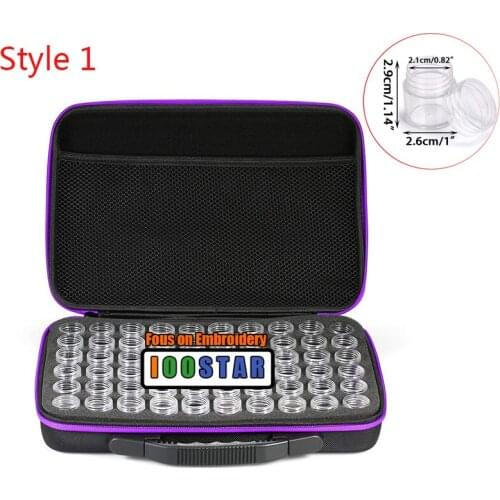 60Bottles Diamond Painting Box Container Storage Full Square Carry Case Holder Storage Hand Bag Zipper Design Shockproof Durable