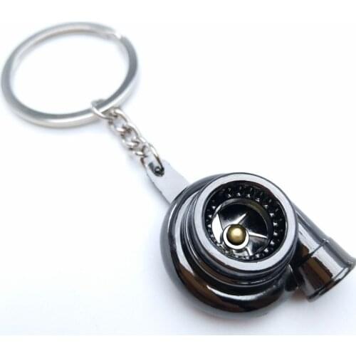 Car Parts Keychain Pendant Creative Car Metal Turbo Hub Brake Disc Decoration Keyring Pendant Keyfob Accessories