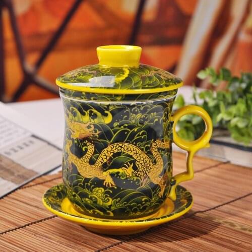 Free shipping New style classic coffee mugs, dragon bone china with handgrip tea ware