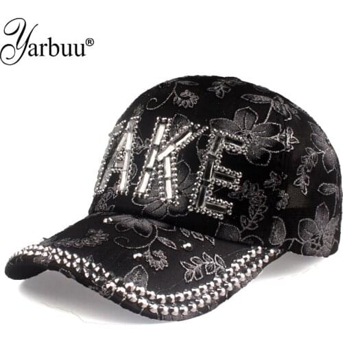 [YARBUU] 2021 Letter TAKE Baseball Cap New Fashion Rhinestone Snapback Caps Bone casquette Hat Lace Mesh Cap wholesale