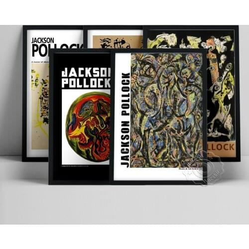 Jackson Pollock Museum Exhibition Poster, Pollock Abstract Line Prints Set, America Vintage Wall Art, Repetition Texture Mural