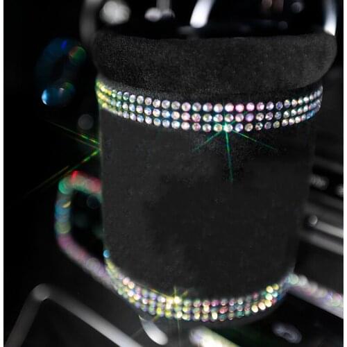 Crystal Plush Car Storage Box Car Garbage Box Bag Auto Outlet Air Vent Hanging Car Mobile Phone Holder Auto Accessories