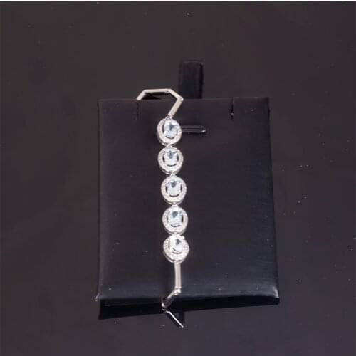 Fine Aquamari Bracelet&Bangle for Women Silver With 925 Sterling Sliver Platinum plating Heart Wedding&Birthday Vintage Jewelry