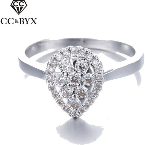 Fine Design Water Drop Ring CZ Engagement Jewelry Wedding Rings for Women With Austrian Crystal Bijoux Anillos CC085