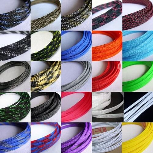 10M Braided Cable Sleeve 2.5mm Nylon Braided Wire PET Wire Snakeskin Network Suit for 18AWG