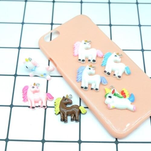 Kawaii Unicorn Horse Charms Pendants for DIY decoration necklace earring key chain Jewelry Making