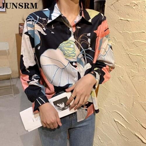 Korean Summer Women Shirt Hawaii Style Casual Loose Long Sleeve Shirt Plus Size Chiffon Women Tops And Blouses Female Clothing