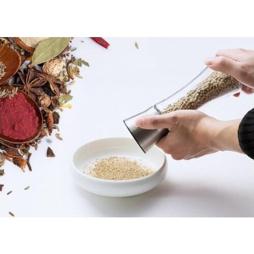 Kitchen Accessories Spice Grind Tools Transparent Glass Pepper Grind 304 Stainless Steel + Ceramic Core Seasoning Grind Seasonin