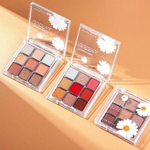 Makeup transparent 9 color eye shadow matte beadle earth color lasting eye shadow disc nine grid cosmetics eyeshadow palette