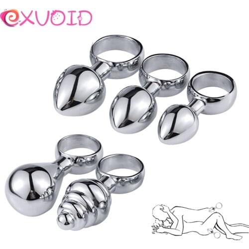 Butplug Metal EXVOID Pull Ring Anal Plug Anal Toys for Woman Butt Plug Pussy Plug Vagina Open Anus Dilator G Spot Massager