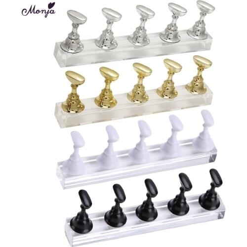 Monja 5pcs Nail Art Rectangle Chess Board Magnetic Display Stand Racks Nail Salon Tips Practice Showing Stuck Holder Stand