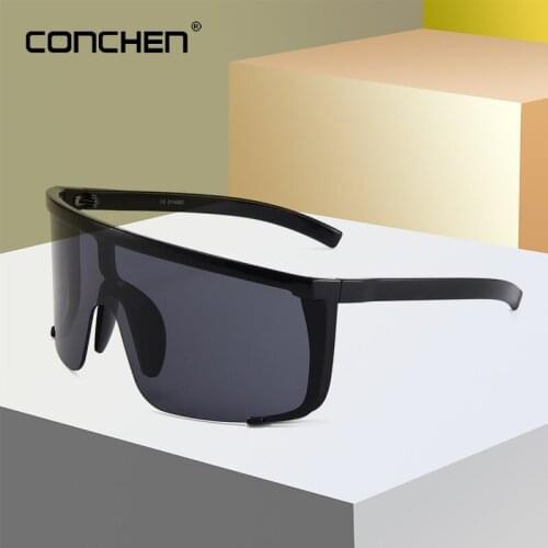 CONCHEN New Arrival Men Oversize Frame Shield Visor Sunglasses 2019 Women Retro Windproof Sun Glasses Male Hood Travel Eyewear