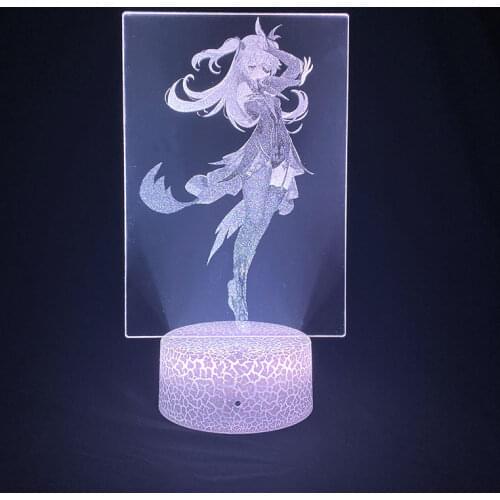 Desk Lamp 3D Genshin Impact Night Sensor Light LED Anime Nightlight Fischl Figure Bluetooth Control Cool Game Kids Birthday Gift