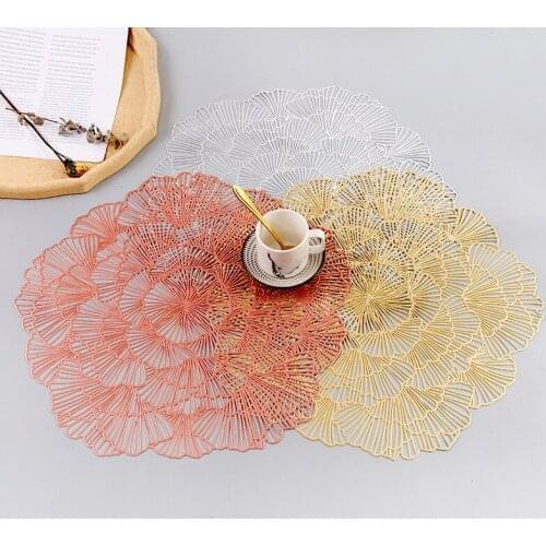 Table Mat Home Christmas Decor Placemat Simulation Plant Mats Coffee Cup Table Mats Soft PVC Palm Leaf Placemat For Dining