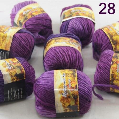 New Sale 8SkeinsX50g Womens Knit Scarves Shawls Rainbows Wool Crocheting Yarn Purple Plum lilac 828