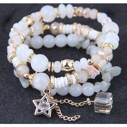 New European and American style bohemian jewelry five-pointed star accessories best friend bracelet for women bracelet set