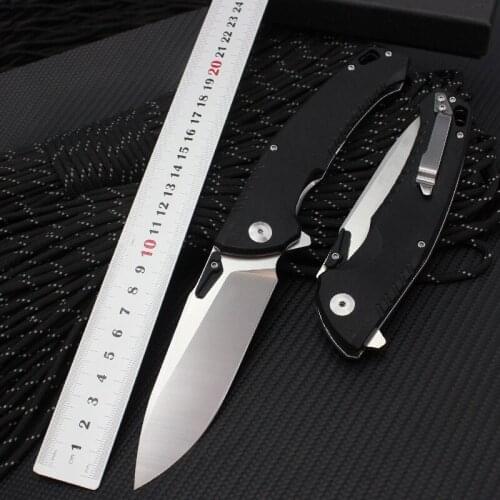 New Folding Knife G10 Handle D2 Steel Knife Pocket Outdoor Camping Field Self-defense Knife Portable Mini EDC Tool Fruit Knife