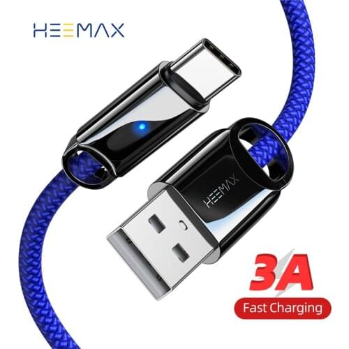 HEEMAX NEW USB Type C Cable 3A Fast Charging Cord For Xiaomi Mobile Phone Wire For Huawei P40 P30 For Samsung Galaxy S20 S10