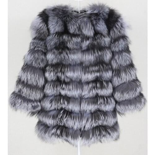 OFTBUY 2020 Winter Jacket Women Real Fur Coat Natural Big Fluffy Fox Fur Outerwear Streetwear Thick Warm Three Quarter Sleeve
