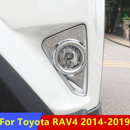 For Toyota RAV4 2014-2019 Front Fog Lamp Frame decoration cover trim Exterior decoration car Front grille fog light eyebrow
