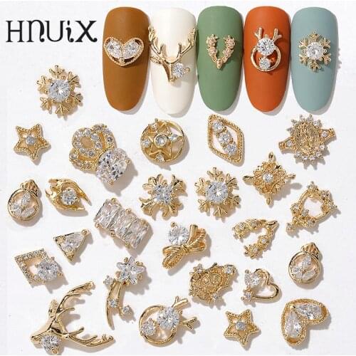 HNUIX 2 pieces water drop Crystal Dangle Chain Charms Nail Jewelry Decorations luxury Zircon Crystal Rhinestones For Nails