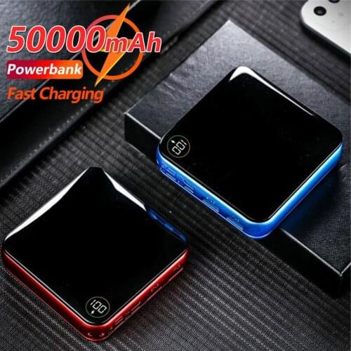 50000mAh Mini Portable Charger Power Bank with LED Digital Display External Battery One-way Outdoor Fast Charging for Xiaomi