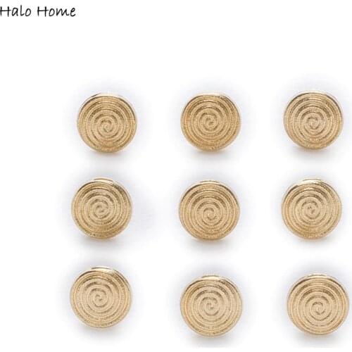 10pcs Gold Metal Shank Buttons Shirt Clothing Sewing Decor Replace Sewing Garment Supplies Accessory 10mm